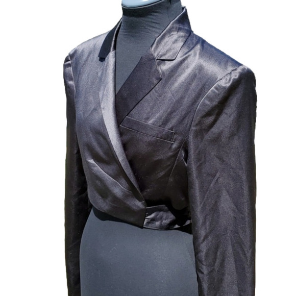 Streetwear Society Black Satin Wrap Shirt Medium - Picture 7 of 16